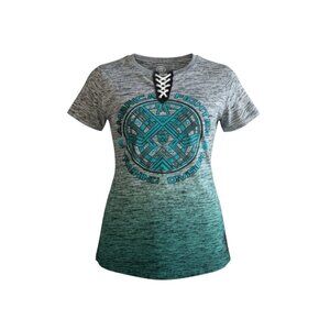 American Fighter Training Division MMA UFC Tee~Size L~Black/Blue Womens L15 05